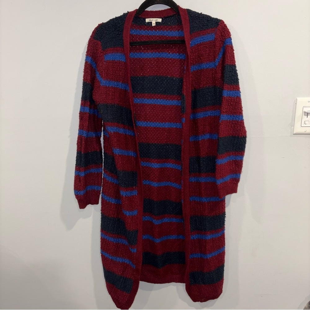 Striped Open-Front Cardigan Sweater